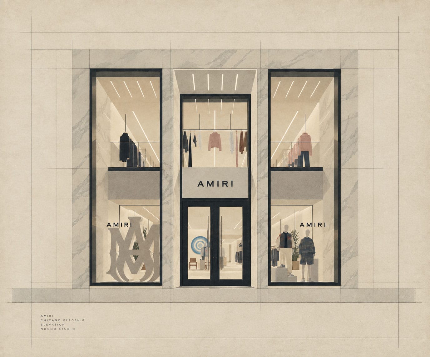 AMIRI Chicago by NOCOD Studio, Storefront
